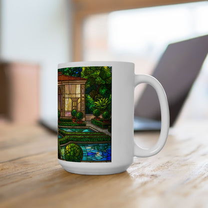 Courtyard Garden Fountain Mug | Ceramic 15oz