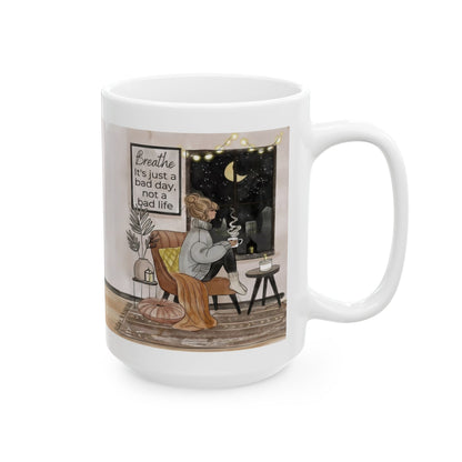 Cozy Home Interior Mug | Ceramic Coffee Cup, 11oz 15oz