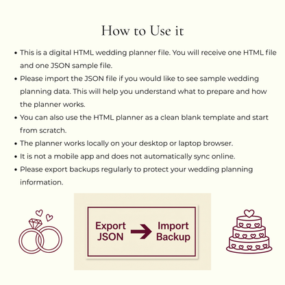 Interactive Wedding Planner HTML Dashboard, All-in-One Digital (HTML)