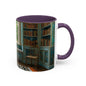 Cozy Reading Nook Coffee Mug — Vintage Library Window Scene Accent Mug