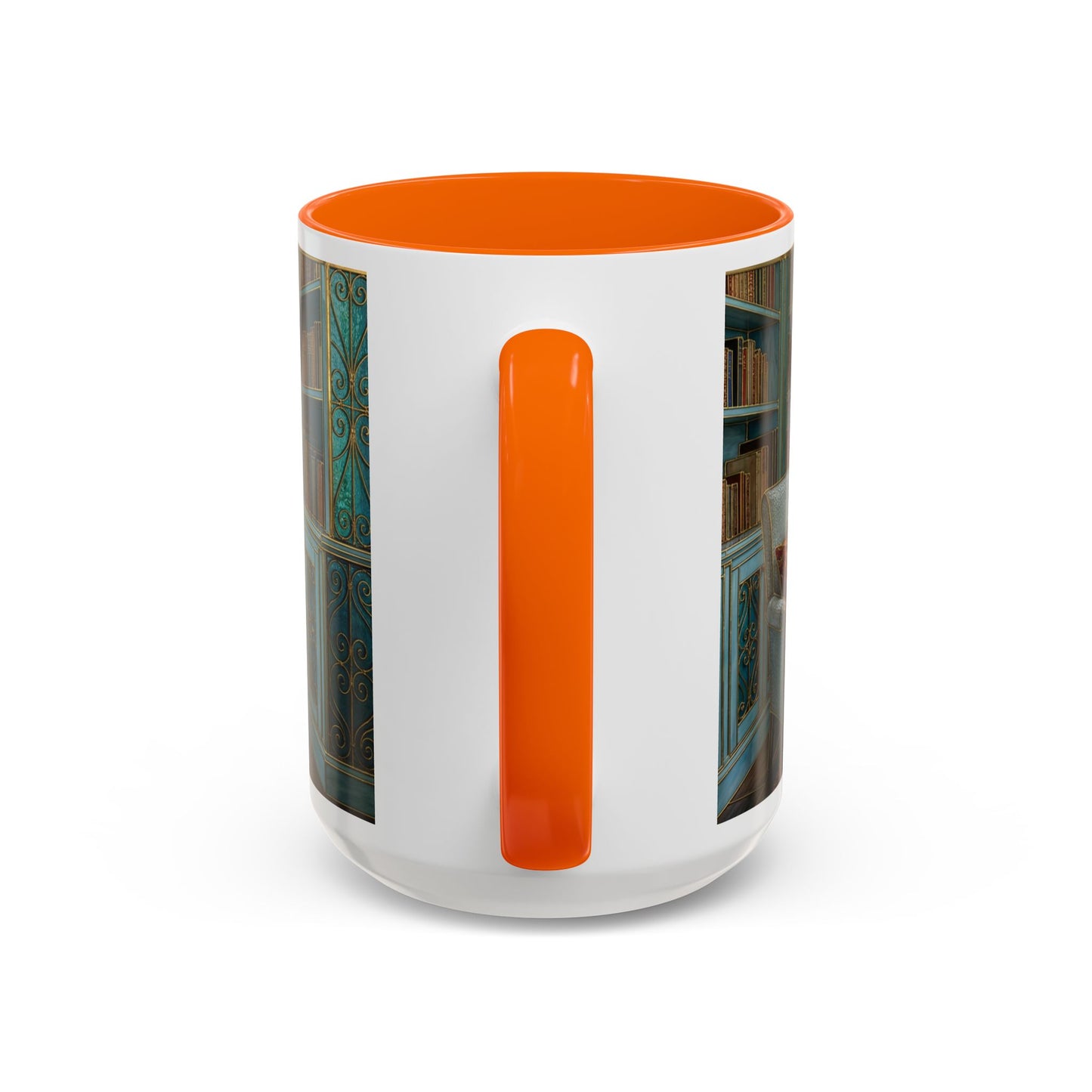Cozy Reading Nook Coffee Mug — Vintage Library Window Scene Accent Mug