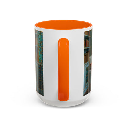 Cozy Reading Nook Coffee Mug — Vintage Library Window Scene Accent Mug
