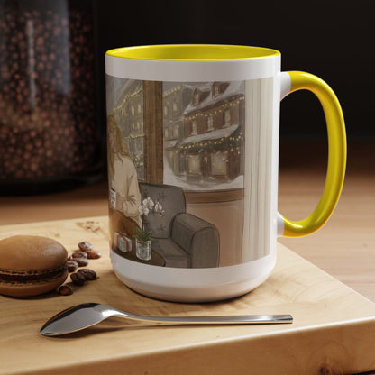 Cozy Snowy Night Coffee Mug — 'Warmth in a Mug' Ceramic Mug (11/15oz)