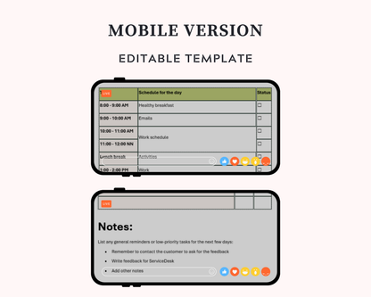 Daily Schedule Template | Microsoft Word | Editable + Printable + Mobile Version | Interactive Planner