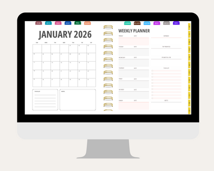 2026 Digital Life Planner, GoodNotes CollaNote Template (Digital Download)