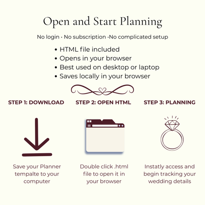 Interactive Wedding Planner HTML Dashboard, All-in-One Digital (HTML)