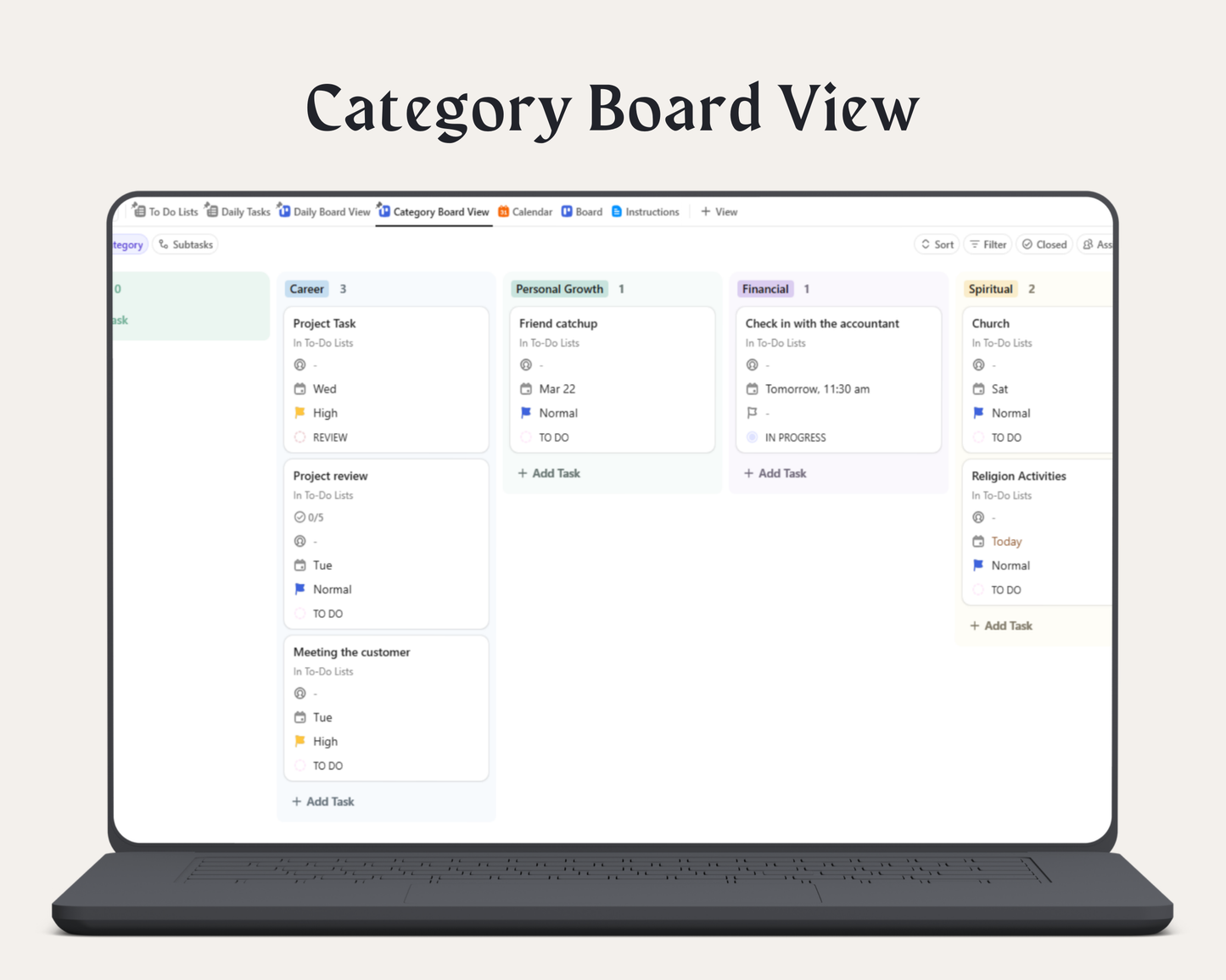 ClickUp To-Do List Template | All-in-One Life Planner