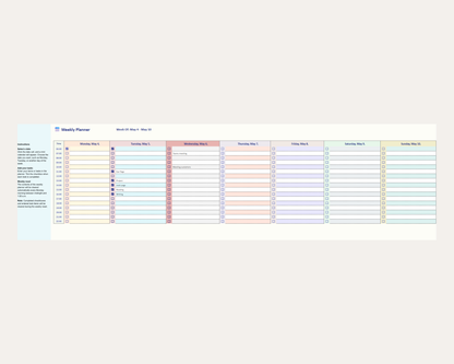 Weekly Planner Google sheets | ADHD Planner & Productivity Tracker | Digital download