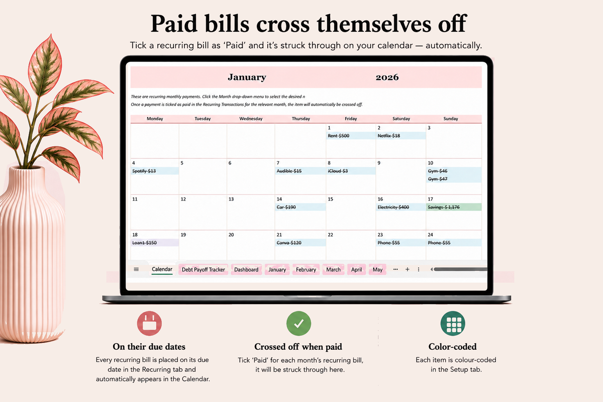 Budget Planner Google Sheets | Monthly & Yearly Money Tracker | Digital Download