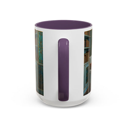 Cozy Reading Nook Coffee Mug — Vintage Library Window Scene Accent Mug