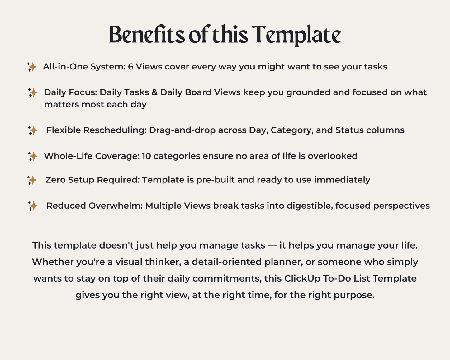 ClickUp To-Do List Template | All-in-One Life Planner