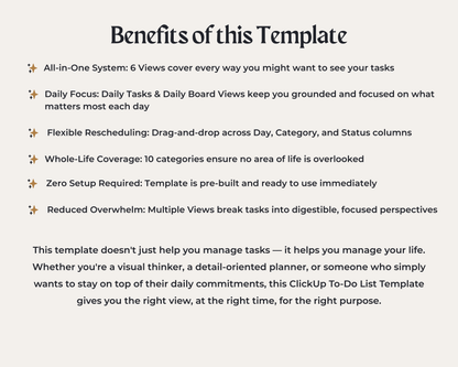 ClickUp To-Do List Template | All-in-One Life Planner