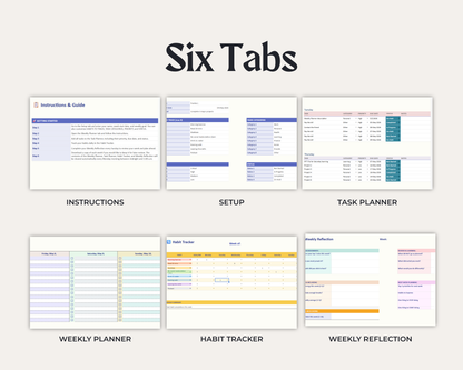 Weekly Planner Google sheets | ADHD Planner & Productivity Tracker | Digital download