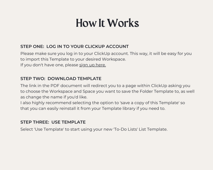 ClickUp To-Do List Template | All-in-One Life Planner