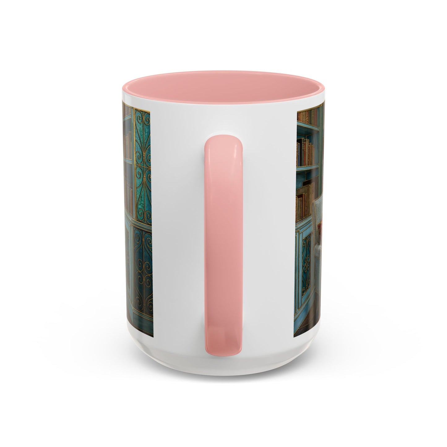 Cozy Reading Nook Coffee Mug — Vintage Library Window Scene Accent Mug
