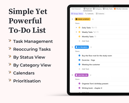 ClickUp To-Do List Template | Daily, Weekly, Monthly Task Manager