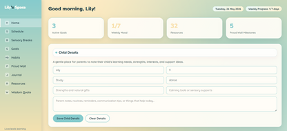 Interactive Kids Study Planner for Autistic & Neurodivergent Children | Homeschool Dashboard | Mood, Goals, Sensory Breaks & Learning Resources