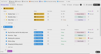 ClickUp To-Do List Template | Daily, Weekly, Monthly Task Manager